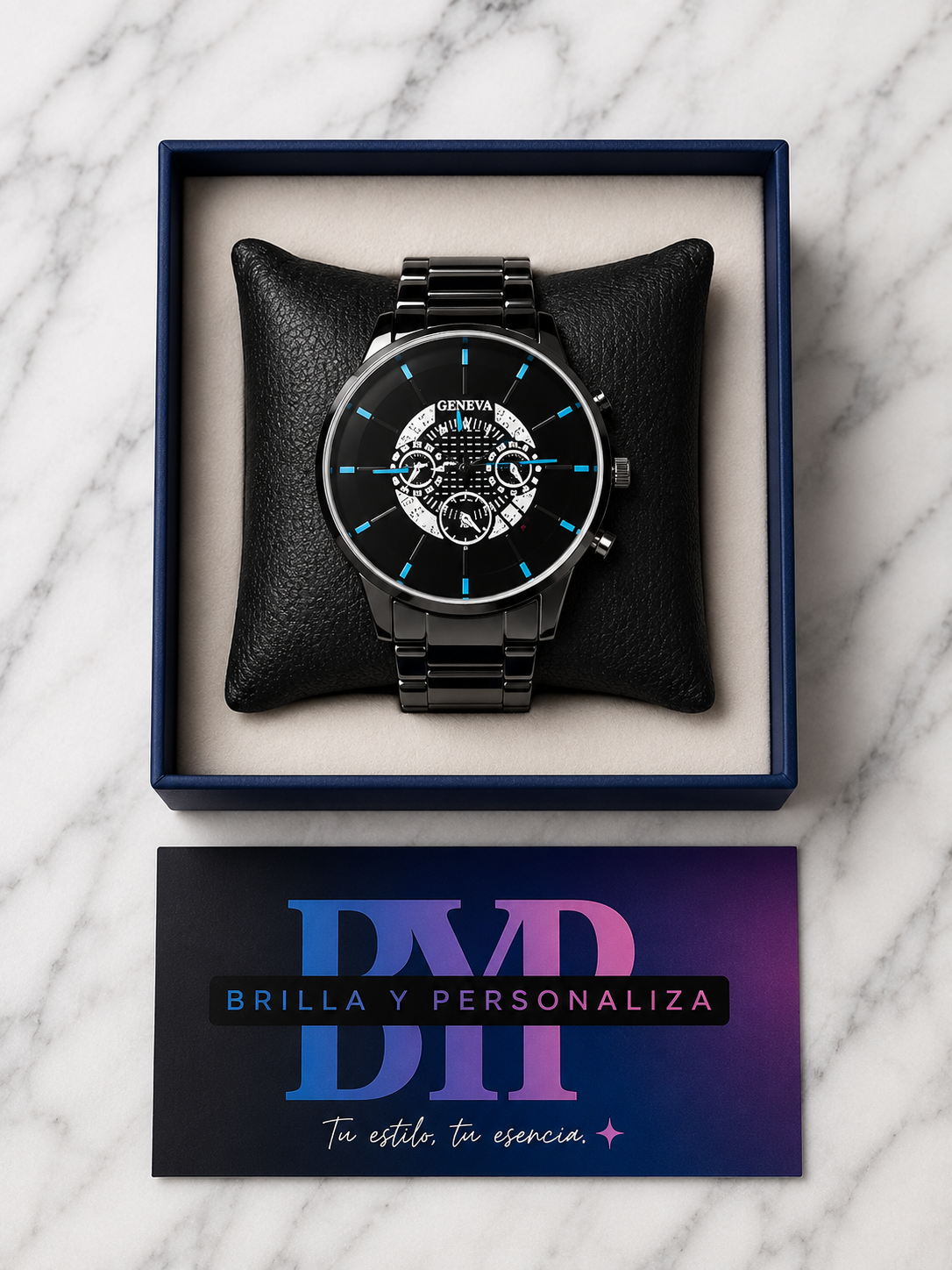 RELOJ GENEVA PREMIUM NEGRO