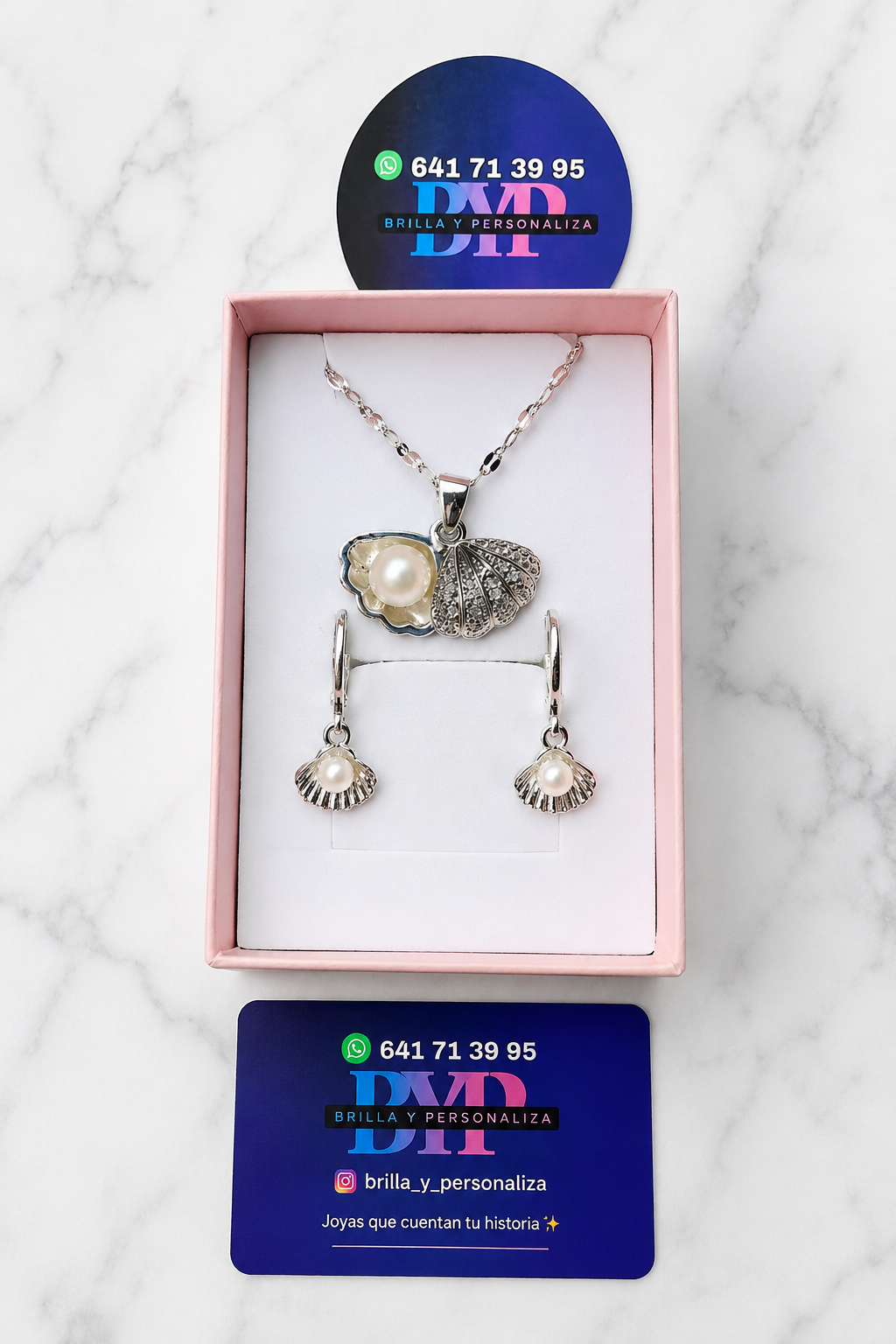 CONJUNTO DE CONCHA Y PERLA